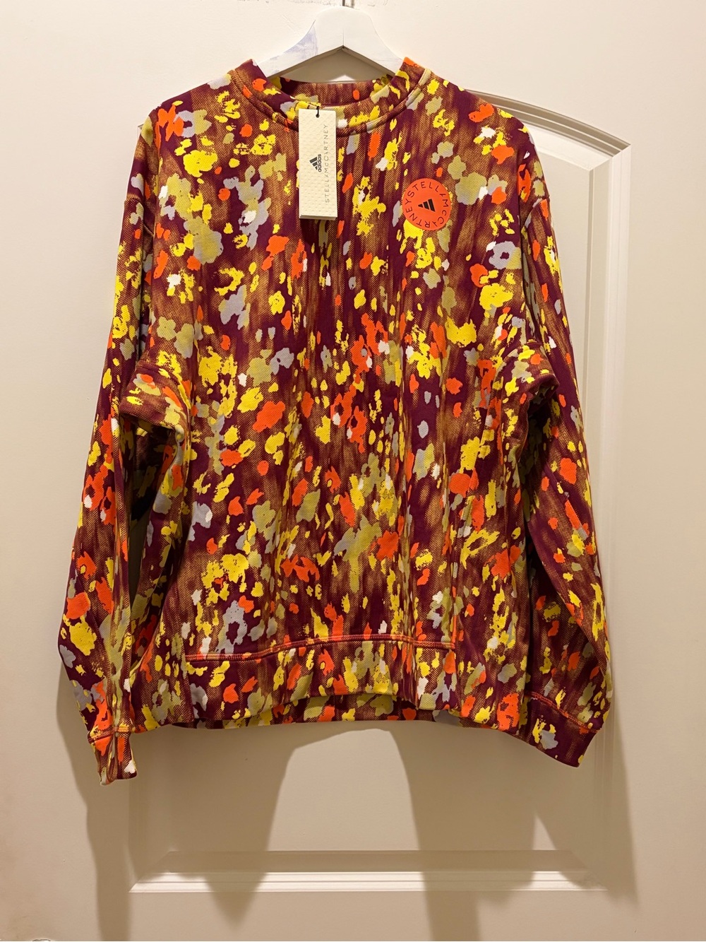 adidas x Stella McCartney Floral Teddy Jacket - Burgundy, Yellow, Orange